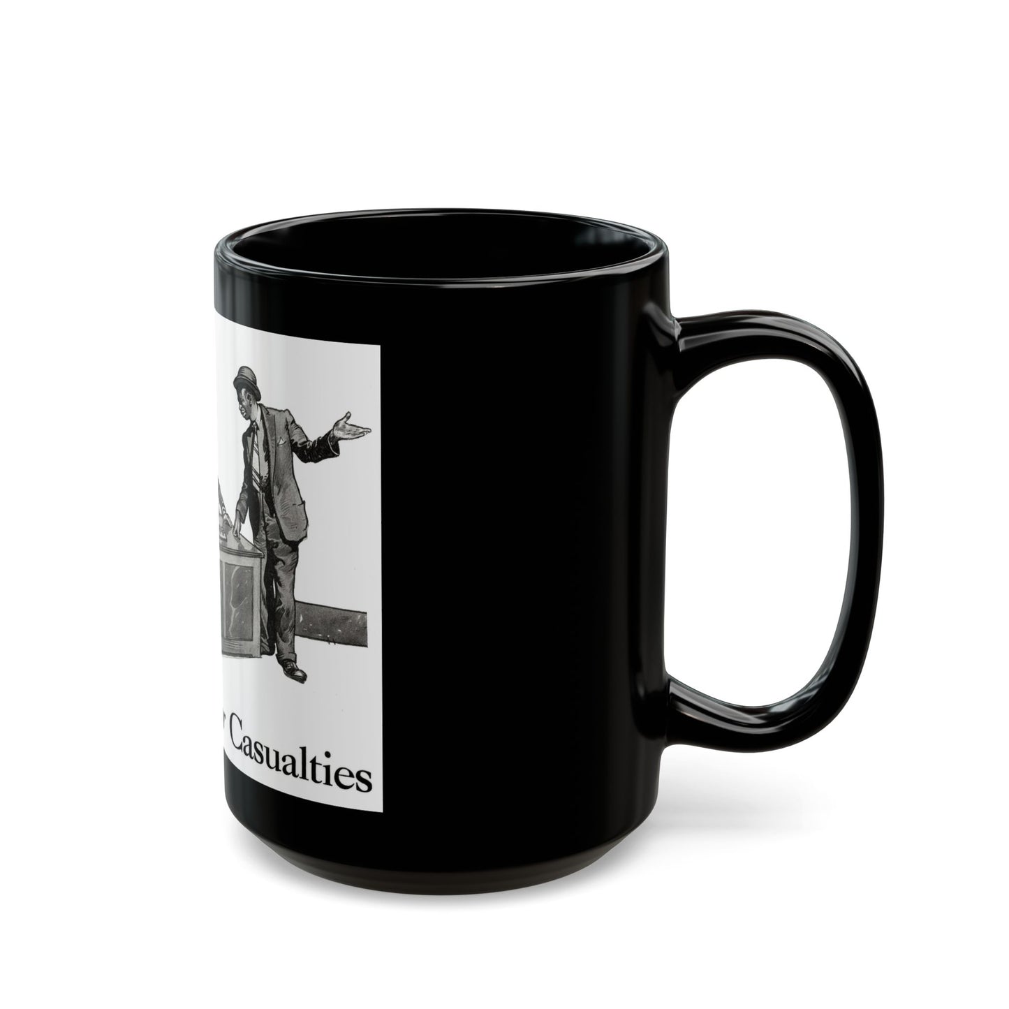 Cash Money for Casualties (1), Redbook magazine, December 1932 - Black Coffee Mug-Go Mug Yourself