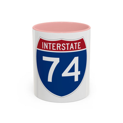 Interstate 74 (U.S. Highways) Accent Coffee Mug