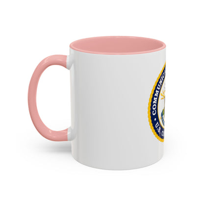 USCG Communications Command (U.S. Coast Guard) Accent Coffee Mug