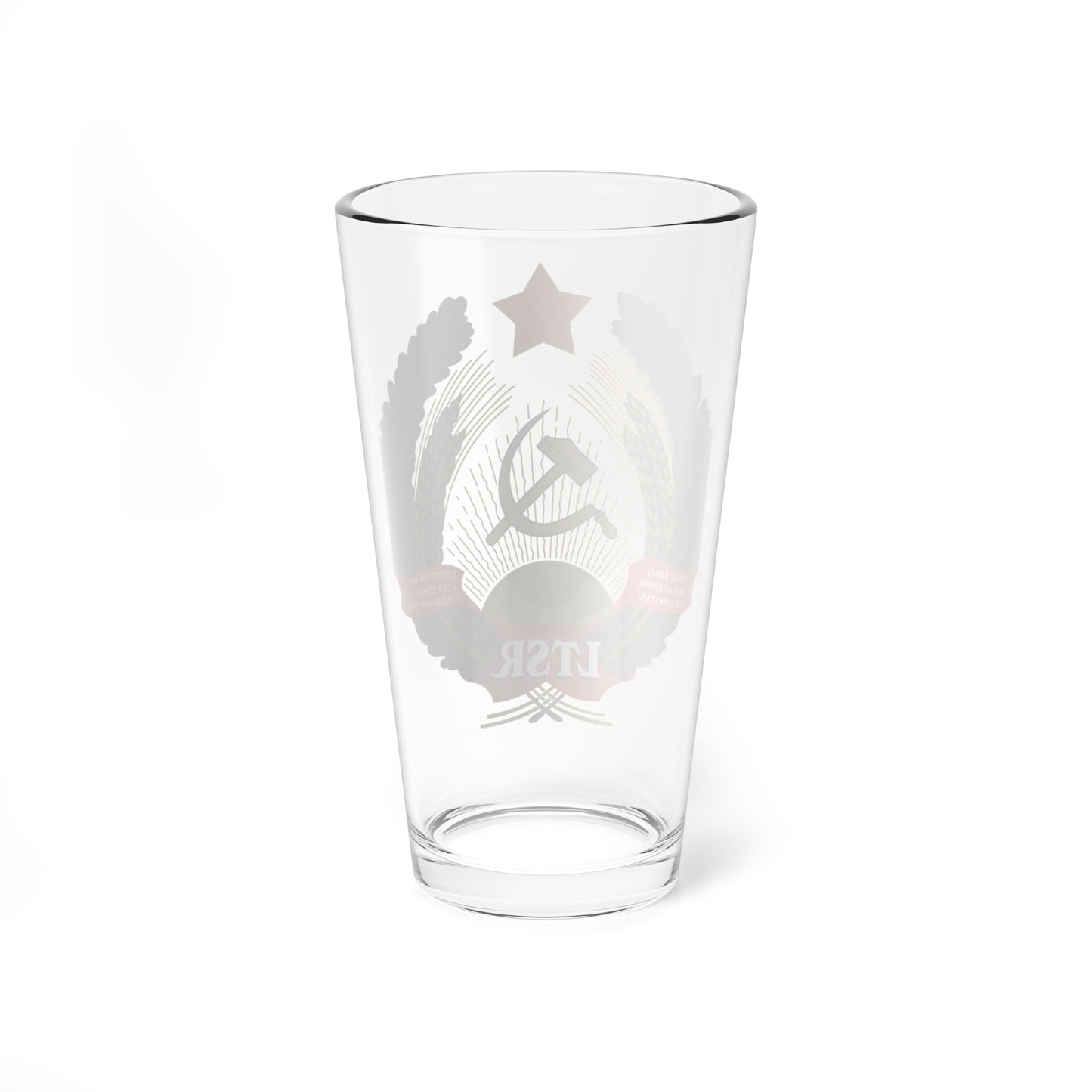 Emblem of Lithuanian SSR early version (Lithuania) (Coat of Arms) Pint Glass 16oz