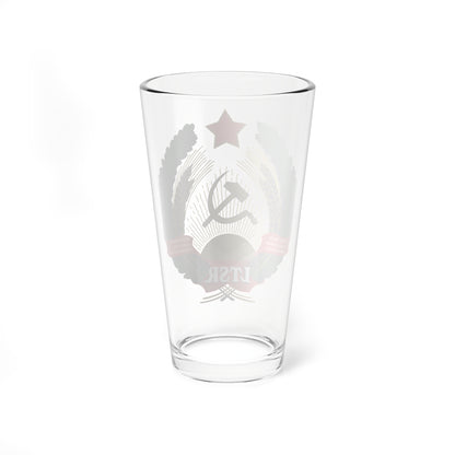 Emblem of Lithuanian SSR early version (Lithuania) (Coat of Arms) Pint Glass 16oz