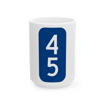 Warren County 45 NY tab (New York) (Road Sign) White Coffee Mug