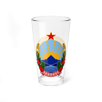 Emblem of Macedonia 1946-2009 (Yugoslavia) (Coat of Arms) Pint Glass 16oz