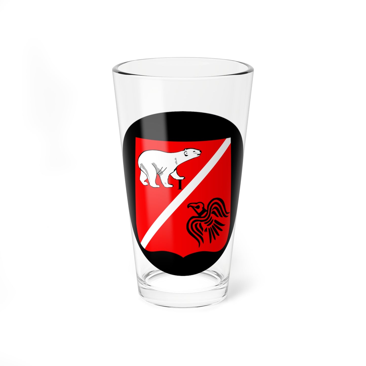 Emblem for the 1-I-GHR (Denmark) (Coat of Arms) Pint Glass 16oz
