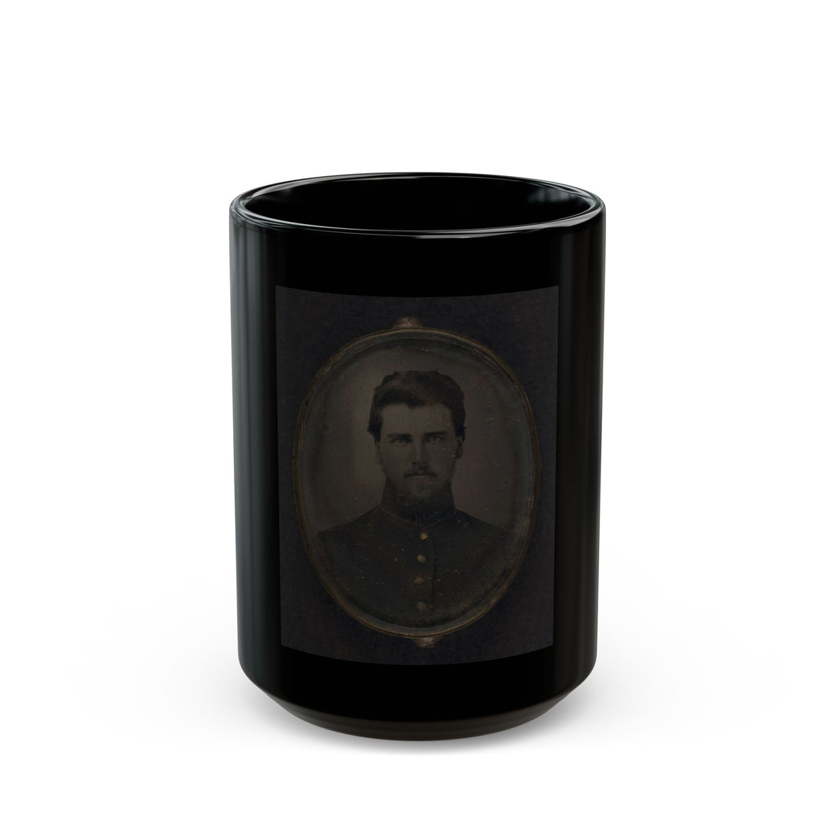 Unidentified Soldier In Pendant 001 (U.S. Civil War) Black Coffee Mug