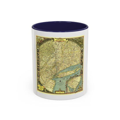 USA - New York City (1939) (Map) Accent Coffee Mug
