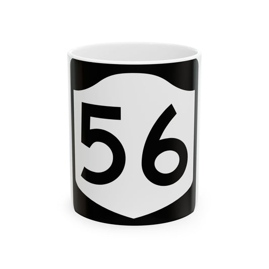 NY-56 (New York) (Road Sign) White Coffee Mug