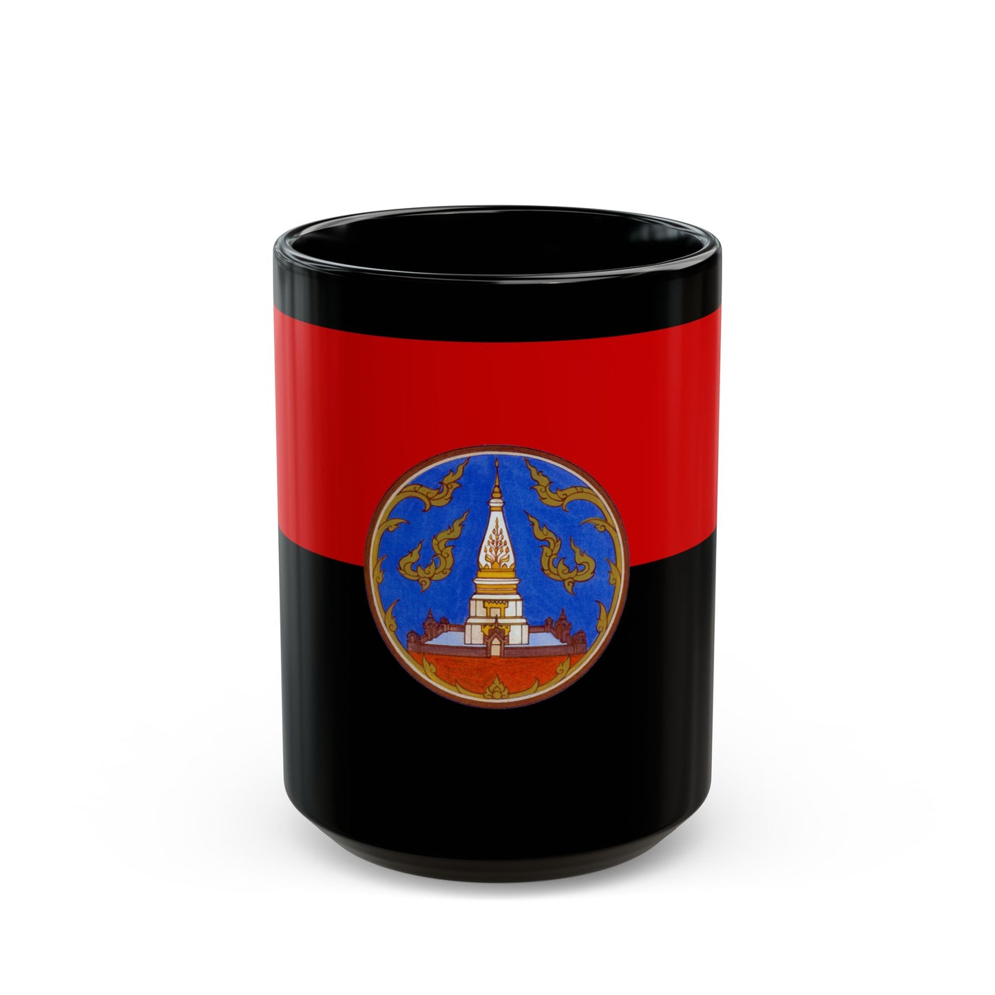 Flag of Nakhon Phanom Province Thailand - Black Coffee Mug-15oz-Go Mug Yourself