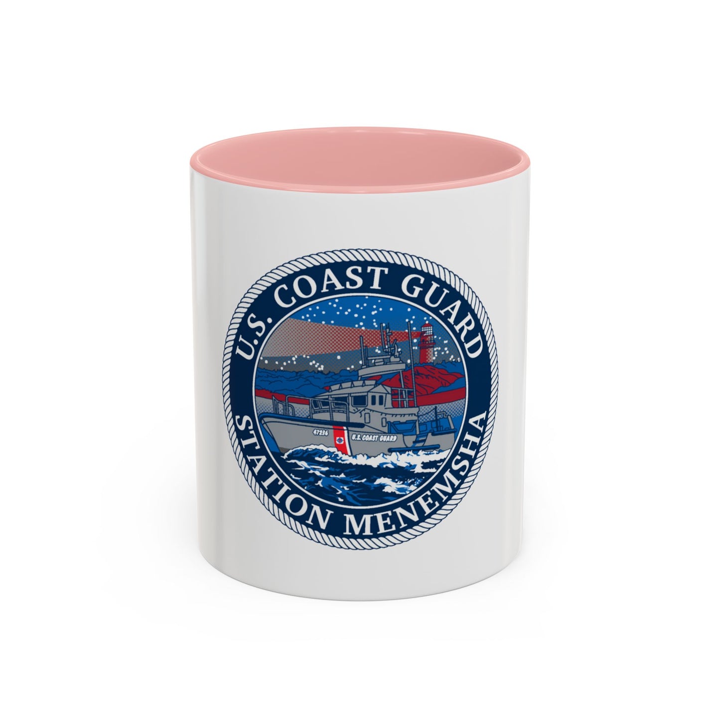 USCG STA MENEMSHA (U.S. Coast Guard) Accent Coffee Mug