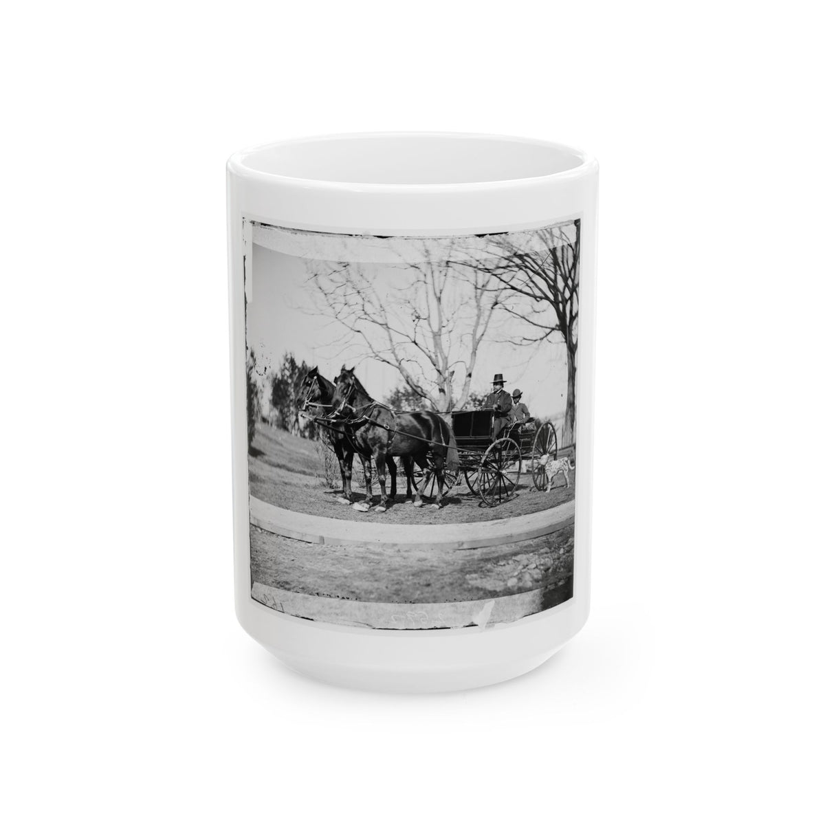 City Point, Virginia. Gen. Rufus Ingalls In Buggy With Colored Boy (U.S. Civil War) White Coffee Mug