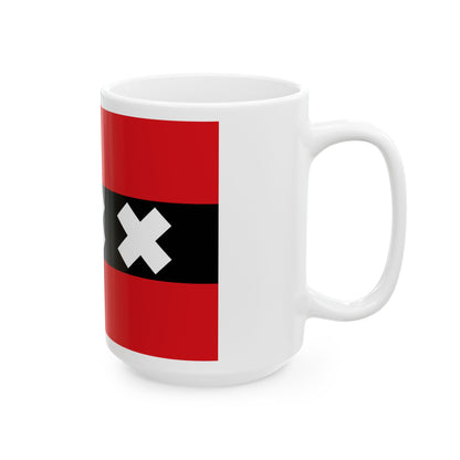 Flag of the national capital Amsterdam Netherlands - White Coffee Mug-Go Mug Yourself