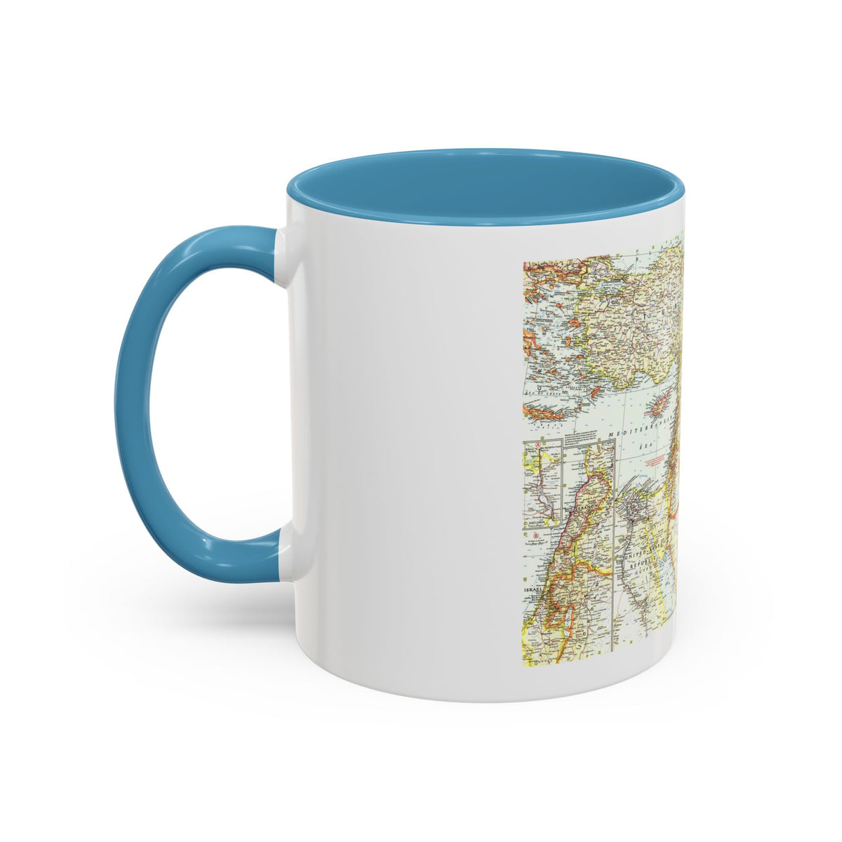 Middle East - The Eastern Mediterranean (1959) (Map) Accent Coffee Mug