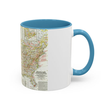 États-Unis - Parcs nationaux et sites historiques 1 (1958) (Carte) Tasse à café Accent