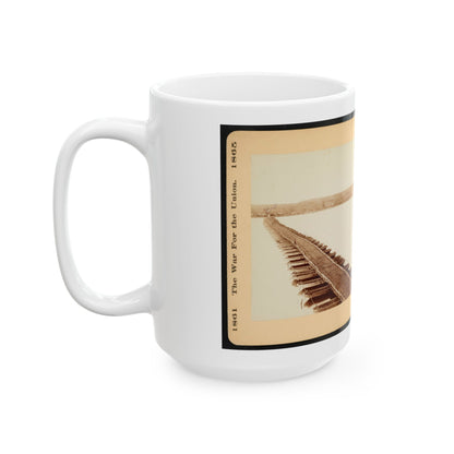 A Pontoon Bridge On The James River (U.S. Civil War) White Coffee Mug