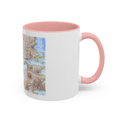 USA - Washington to Boston (1962) (Map) Accent Coffee Mug