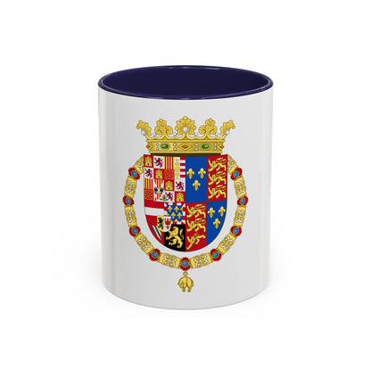 Coat of Arms of Philip II of Spain, English King Consort-Spanish Variant (1556-1558) - Accent Coffee Mug
