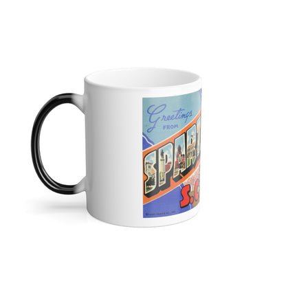Greetings from Spartanburg SC (Greeting Postcards) Color Changing Mug 11oz