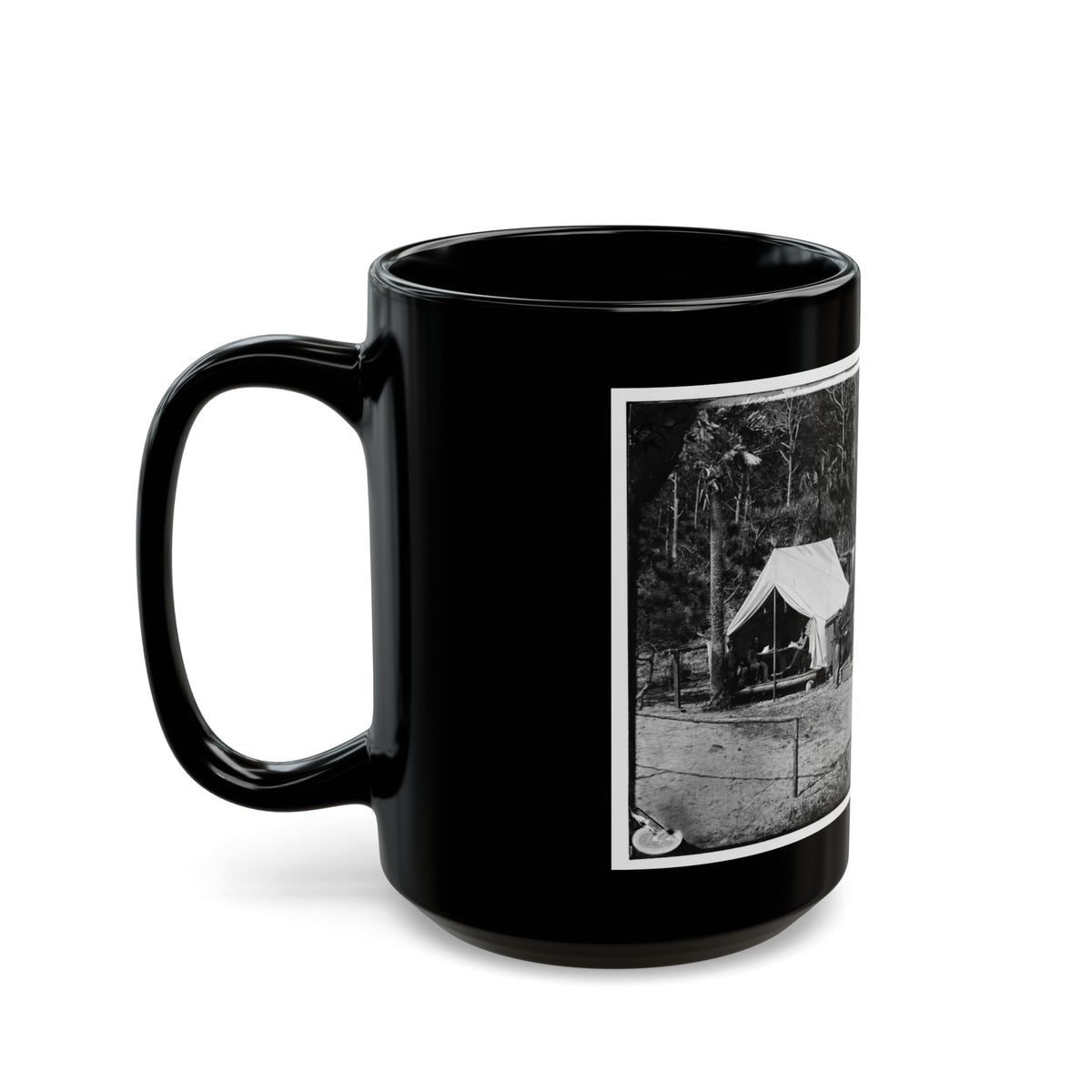 Morris Island, South Carolina. General Quincy A. Gillmore In Front Of His Tent 001 (U.S. Civil War) Black Coffee Mug