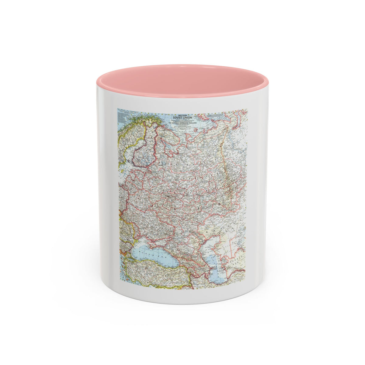 Russia - Western Soviet Union (1959) (Map) Accent Coffee Mug