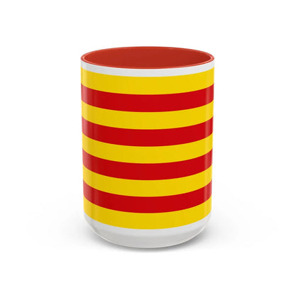 The Senyera the Flag of Catalonia Spain - Accent Coffee Mug-15oz-Red-Go Mug Yourself