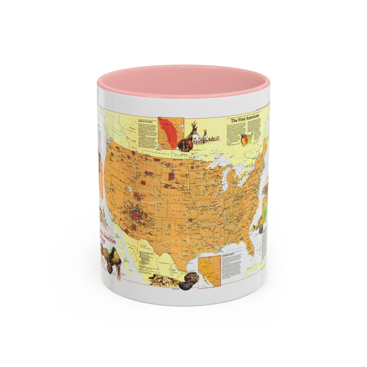 North America - Native American Heritage (1991) (Map) Accent Coffee Mug