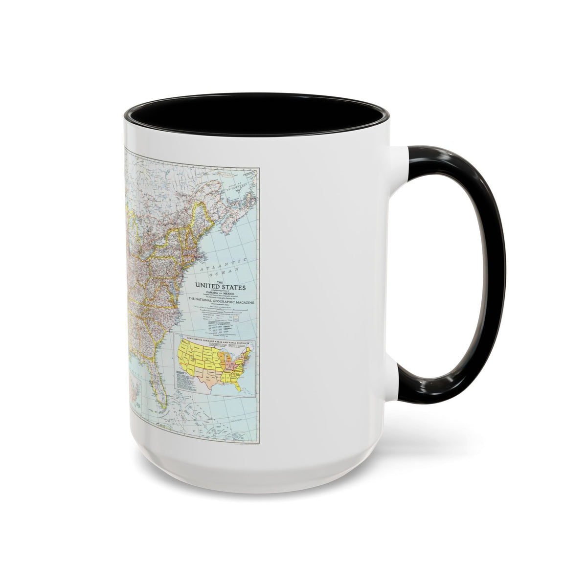 USA - The United States (1940) (Map) Accent Coffee Mug