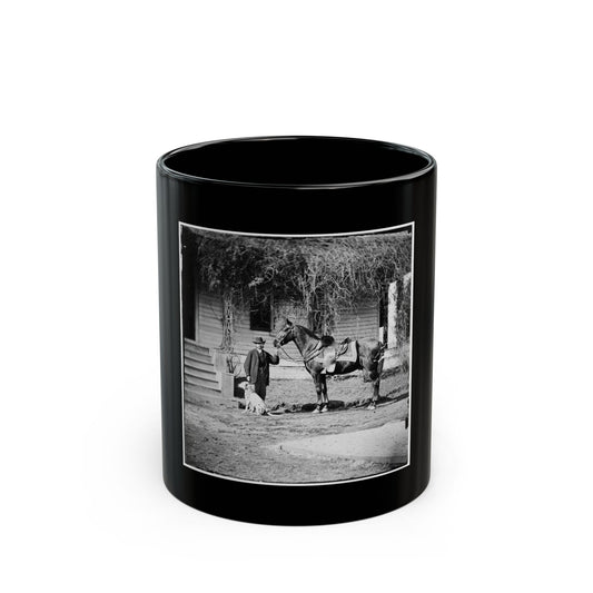 City Point, Virginia. Gen. Rufus Ingalls' Horse And Dog (U.S. Civil War) Black Coffee Mug