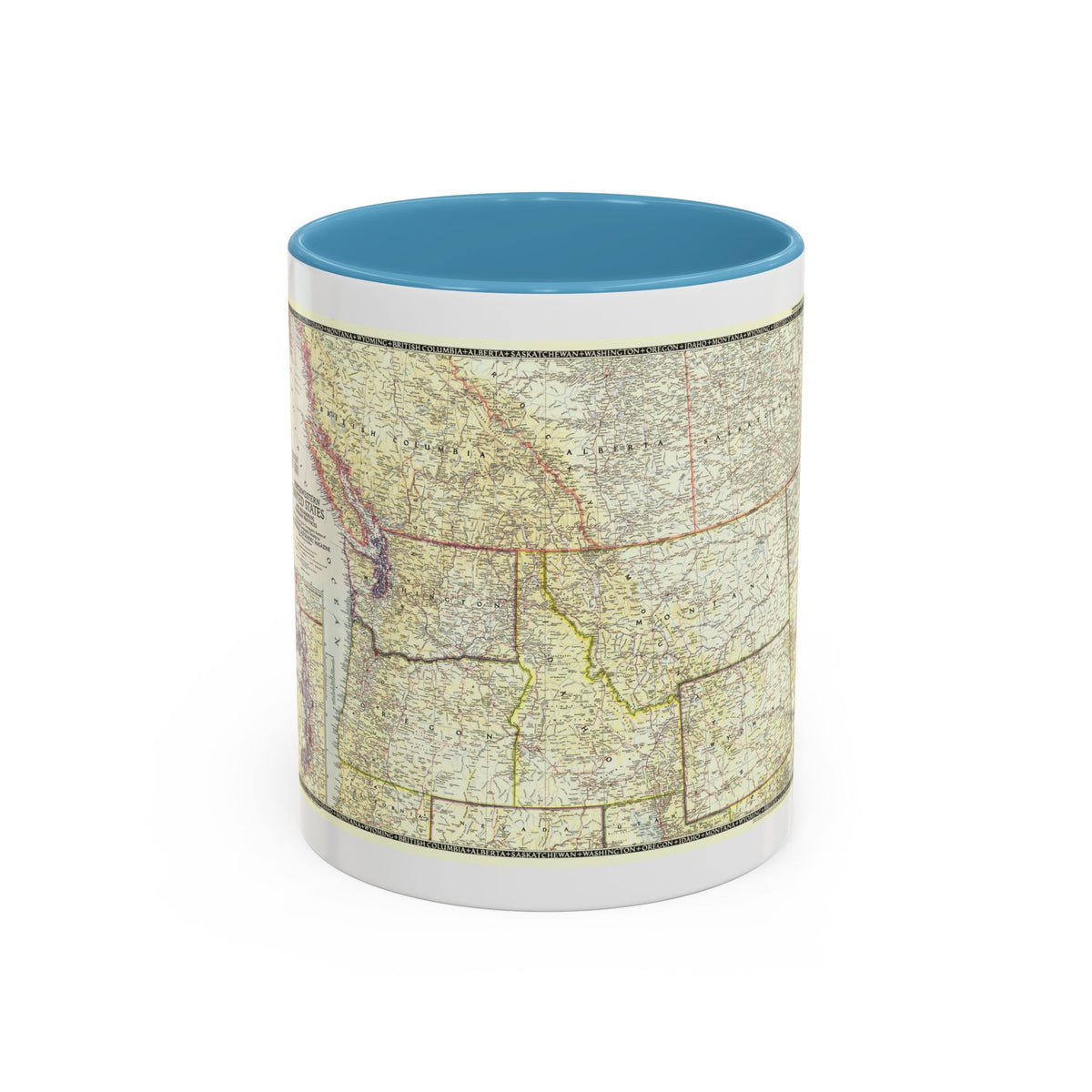 USA - Northwestern (1950) (Map) Accent Coffee Mug