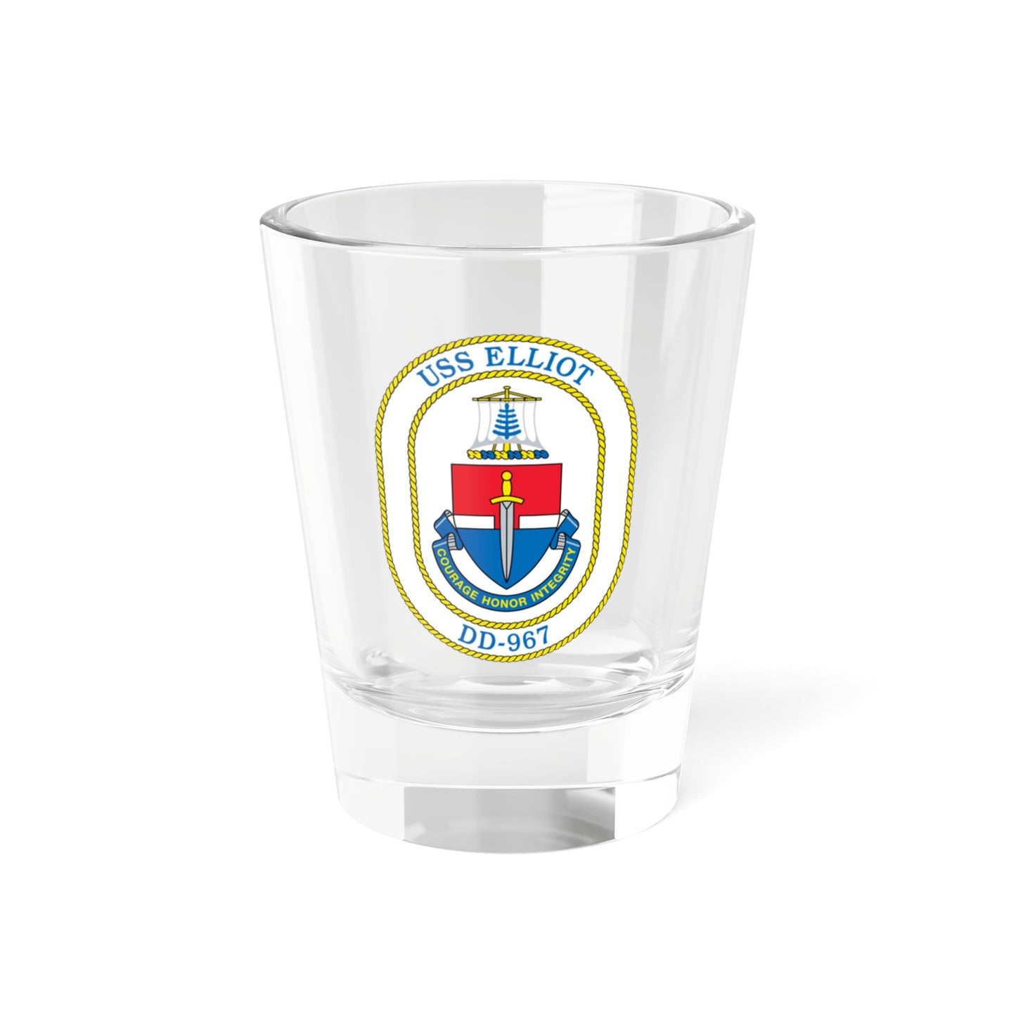 USS Elliot DD 967 (U.S. Navy) Shot Glass 1.5oz