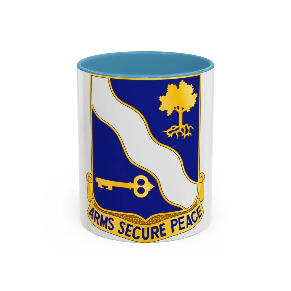 143rd Infantry Regiment (U.S. Army) Accent Coffee Mug-11oz-Light Blue-Go Mug Yourself