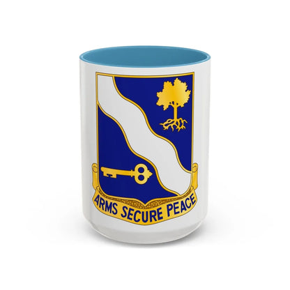 143rd Infantry Regiment (U.S. Army) Accent Coffee Mug-15oz-Light Blue-Go Mug Yourself