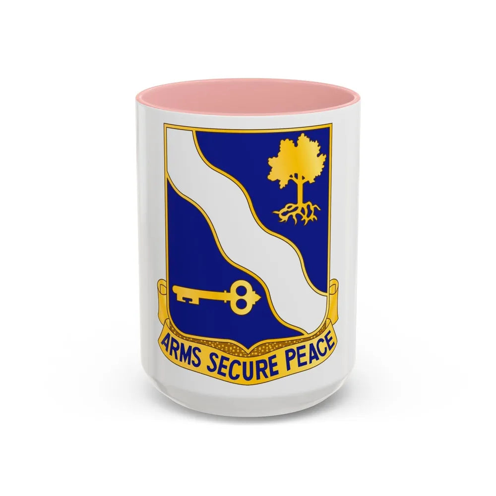 143rd Infantry Regiment (U.S. Army) Accent Coffee Mug-15oz-Pink-Go Mug Yourself