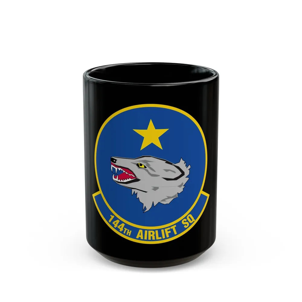 144 Airlift Squadron (U.S. Air Force) Black Coffee Mug-15oz-Go Mug Yourself