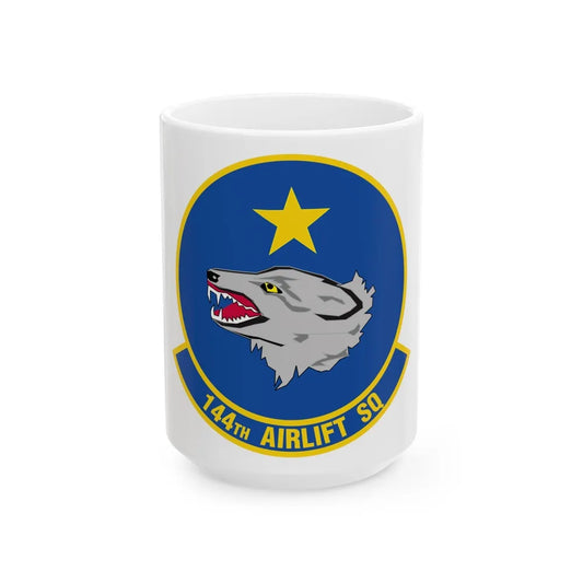 144 Airlift Squadron (U.S. Air Force) White Coffee Mug-15oz-Go Mug Yourself