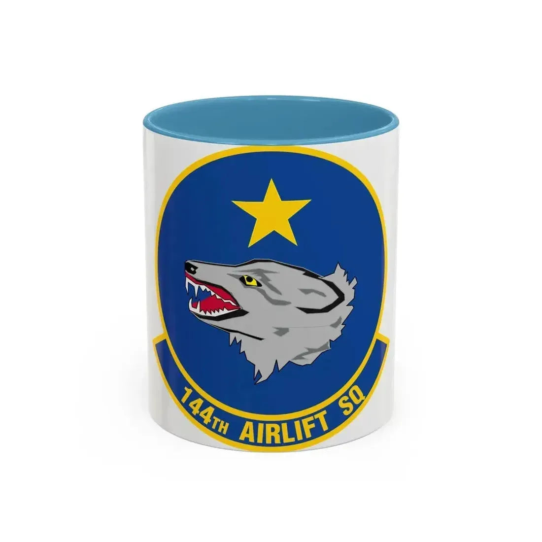 144 Airlift Squadron (U.S. Air Force) Accent Coffee Mug 11oz Light Blue - Go Mug Yourself