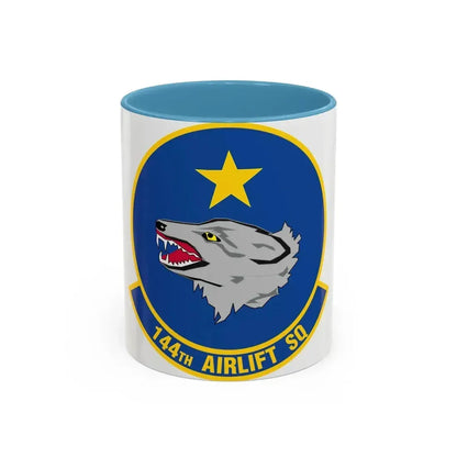 144 Airlift Squadron (U.S. Air Force) Accent Coffee Mug 11oz Light Blue - Go Mug Yourself