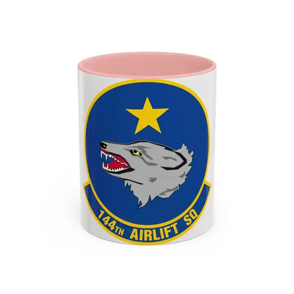 144 Airlift Squadron (U.S. Air Force) Accent Coffee Mug 11oz Pink - Go Mug Yourself