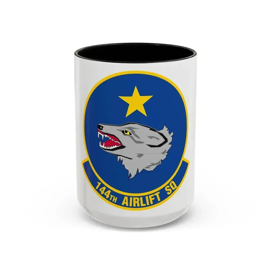 144 Airlift Squadron (U.S. Air Force) Accent Coffee Mug 15oz Black - Go Mug Yourself