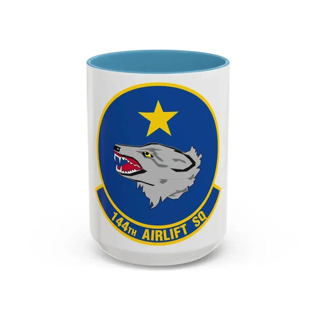 144 Airlift Squadron (U.S. Air Force) Accent Coffee Mug 15oz Light Blue - Go Mug Yourself