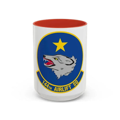 144 Airlift Squadron (U.S. Air Force) Accent Coffee Mug 15oz Red - Go Mug Yourself