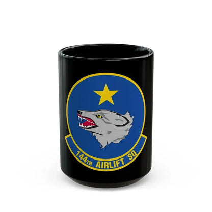 144 Airlift Squadron (U.S. Air Force) Black Coffee Mug 15oz - Go Mug Yourself