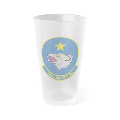 144 Airlift Squadron (U.S. Air Force) Frosted Pint Glass 16oz 16oz Frosted - Go Mug Yourself