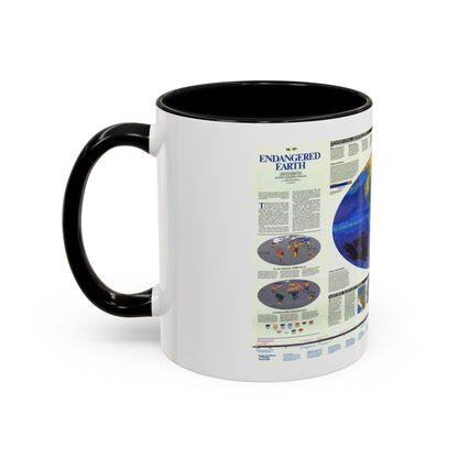 World Map - Endangered Earth (Map) Accent Coffee Mug