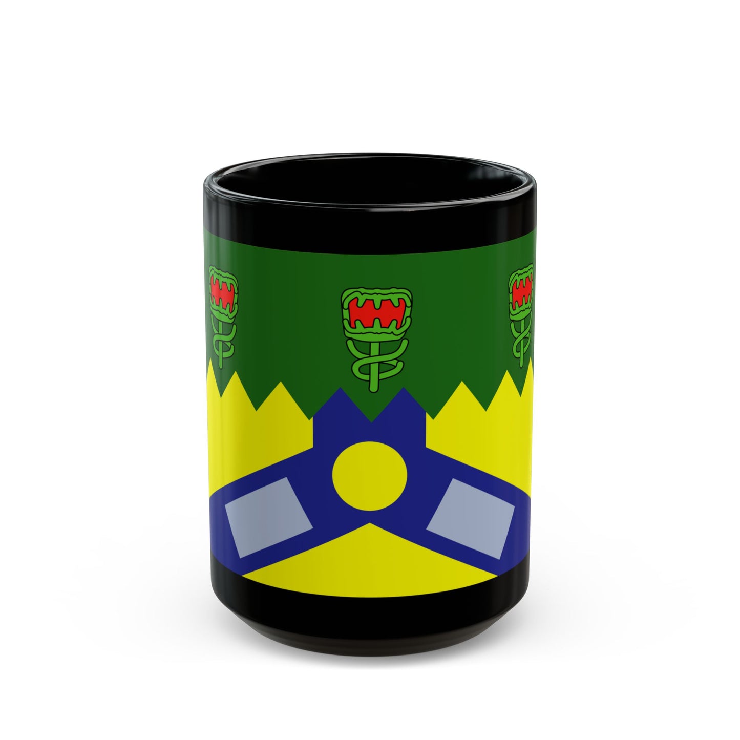 Flag of the City of Launceston Australia - Black Coffee Mug-15oz-Go Mug Yourself