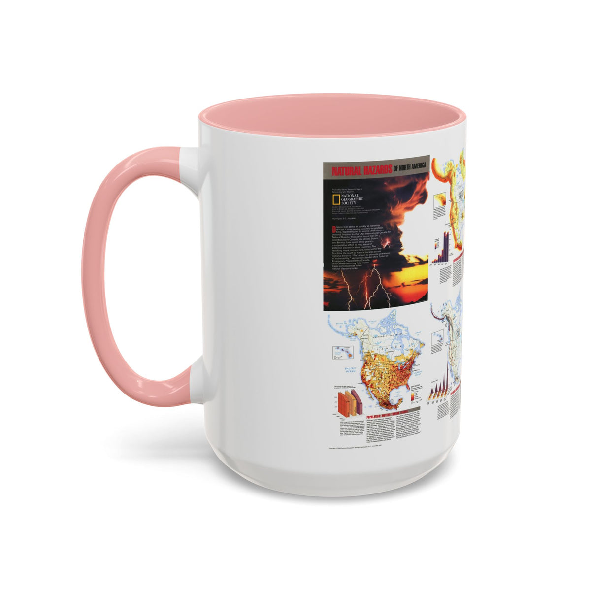 North America - Natural Hazards (1998) (Map) Accent Coffee Mug