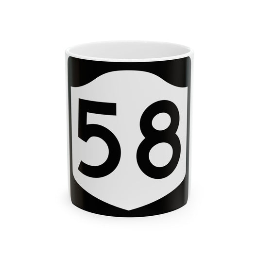 NY-58 (New York) (Road Sign) White Coffee Mug