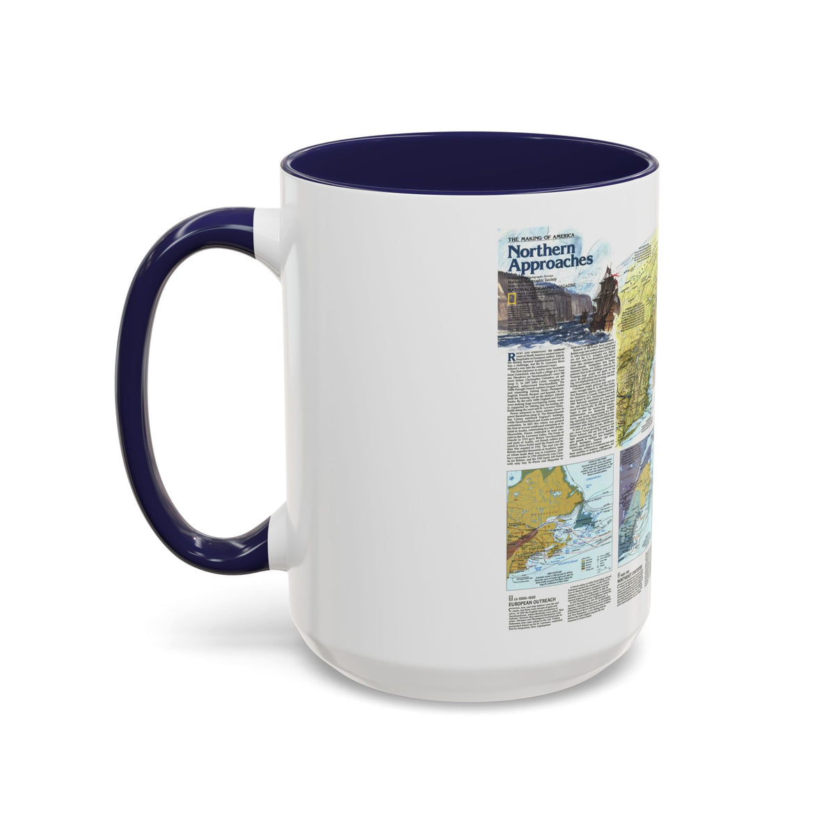 USA - Northern Approaches 2 (1985) (Map) Accent Coffee Mug