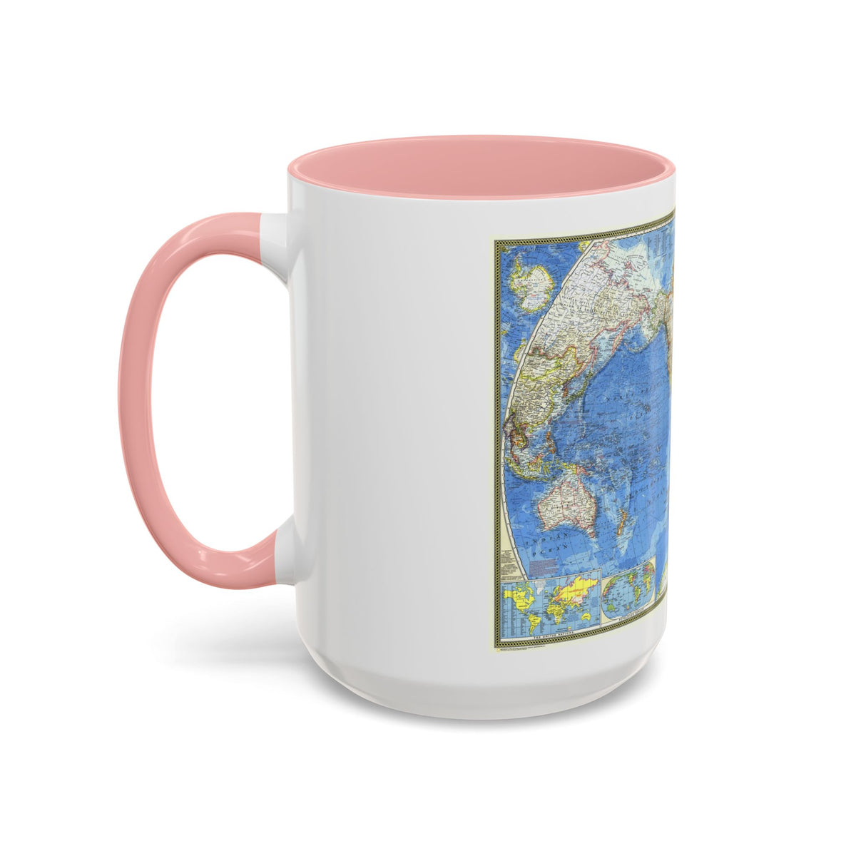 World Map (1970) (Map) Accent Coffee Mug