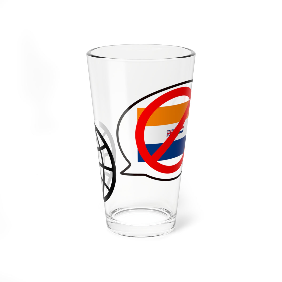 International opposition to apartheid symbolized (South Africa) Pint Glass 16oz