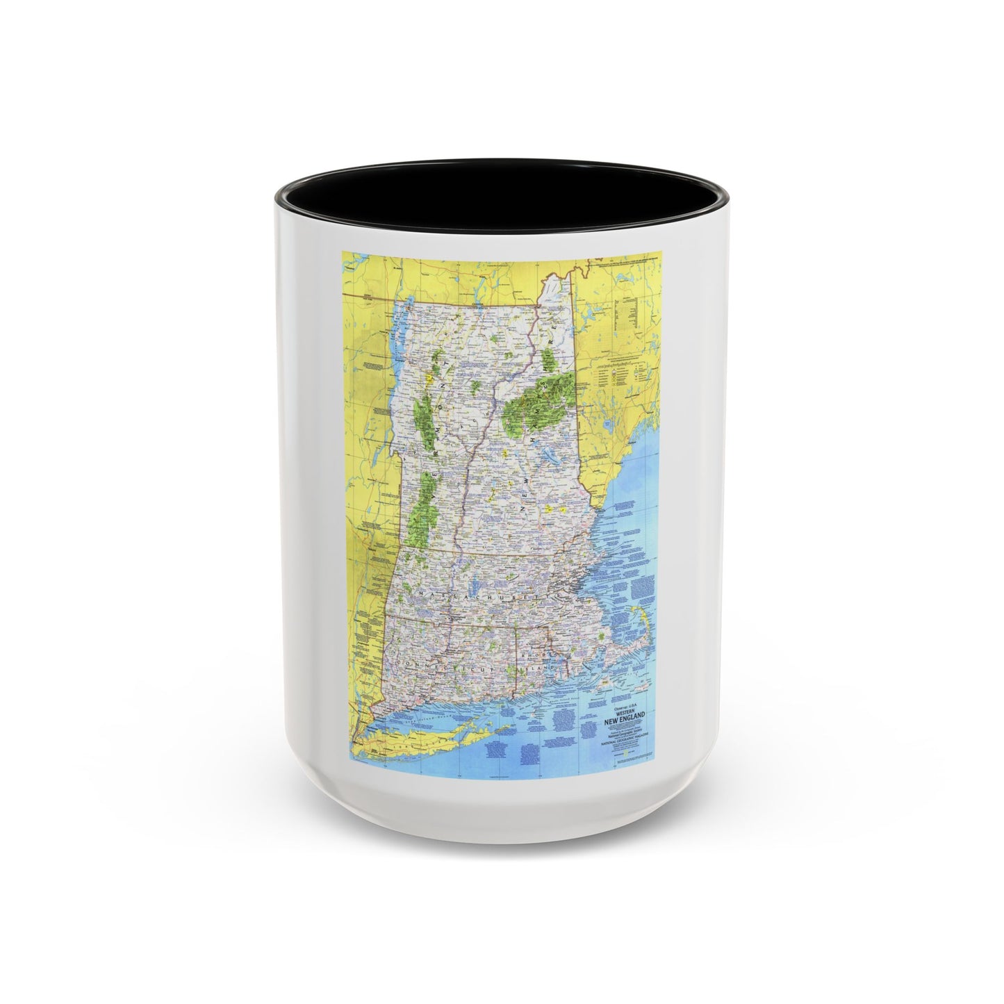 USA - Western New England 1 (1975) (Map) Accent Coffee Mug